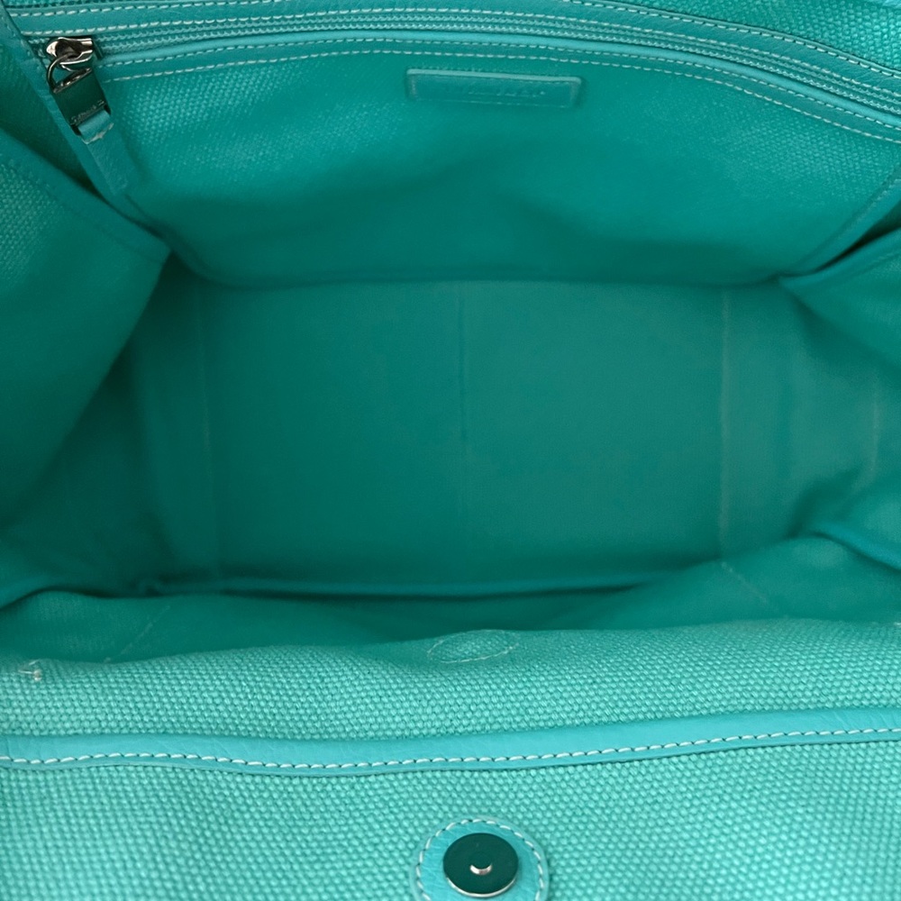 NWOT Tiffany Canvas Tote Bag w/ Leather Trim - Picture 9 of 11